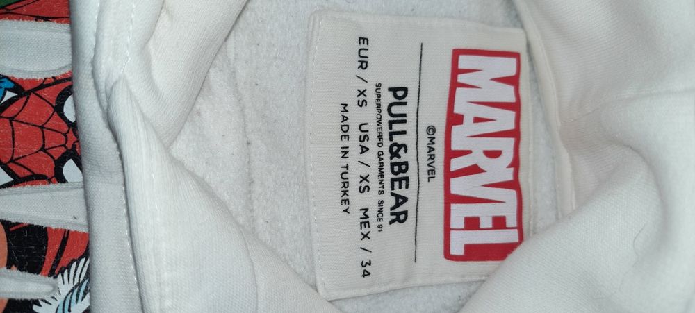 Худі біле Марвел, розмір XS