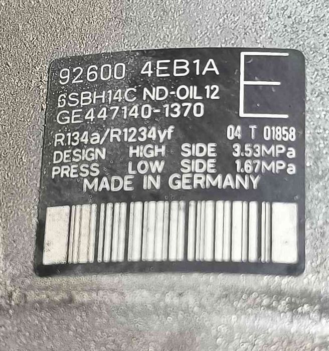 Compressor Ar Condicionado 926004EB1A - NISSAN QASHQAI II