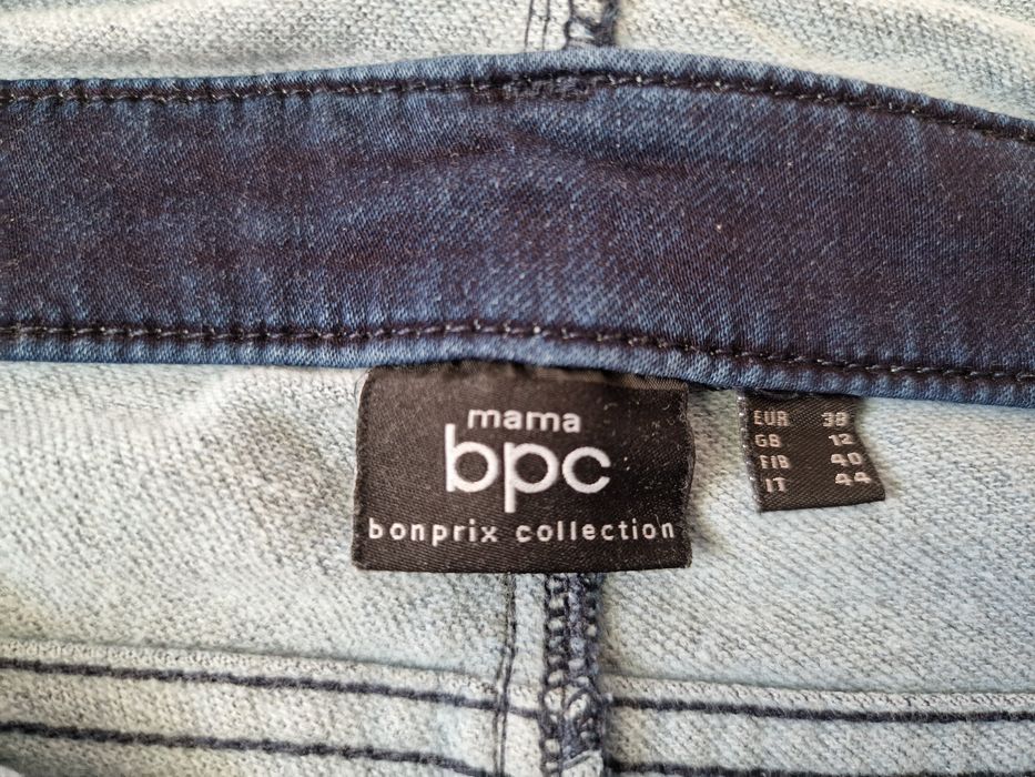 Spodnie jeansowe ogrodniczki ciążowe Bonprix