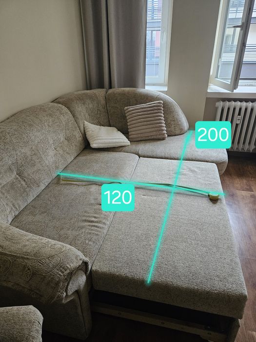 Kanapa sofa rozkładana beżowa
