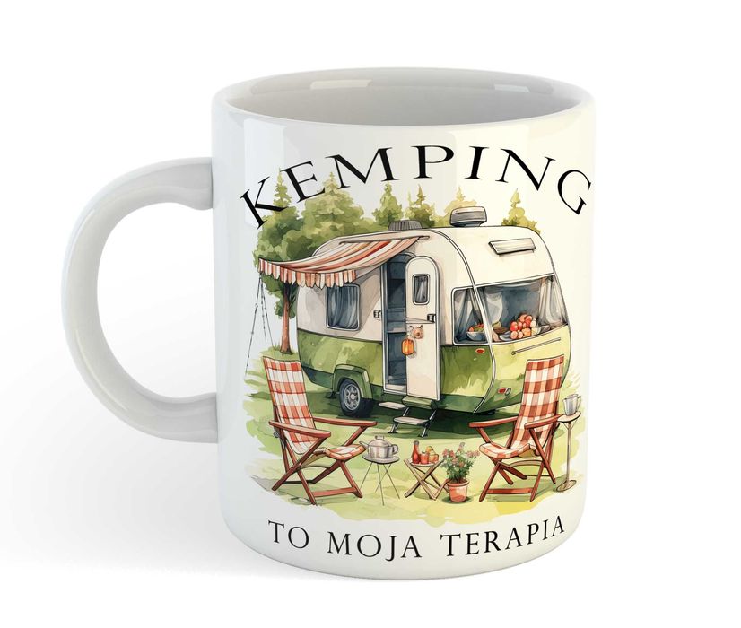 Kubek "Kemping to moja terapia", Kamper, namiot, kemping. Camping