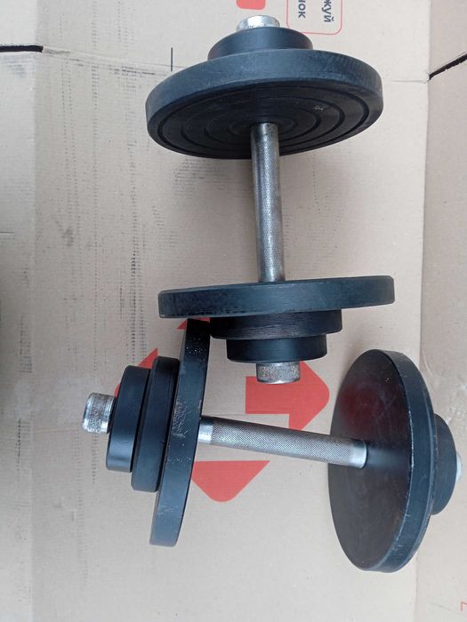 Гантели по 16,2 кг, блины, гири наборные, для штанги.