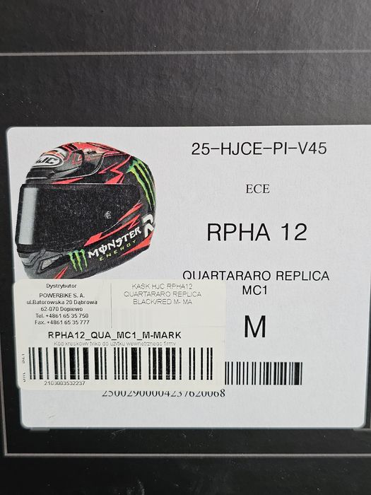 Kask motocyklowy HJC RPHA12 - Quartararo Replica MC1 - rozmiar M