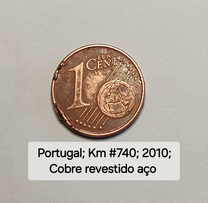 1 Cêntimo; Portugal; Km #740