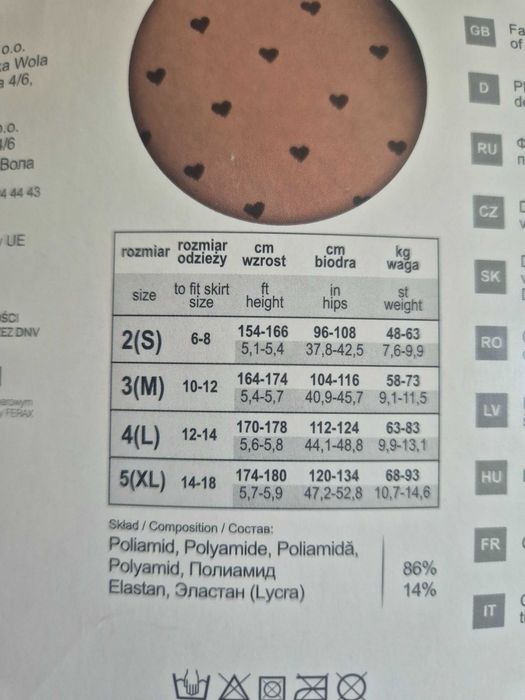 Rajstopy Gatta, serduszka, 2-S, Nero, 20 Den, nowe bez metki.