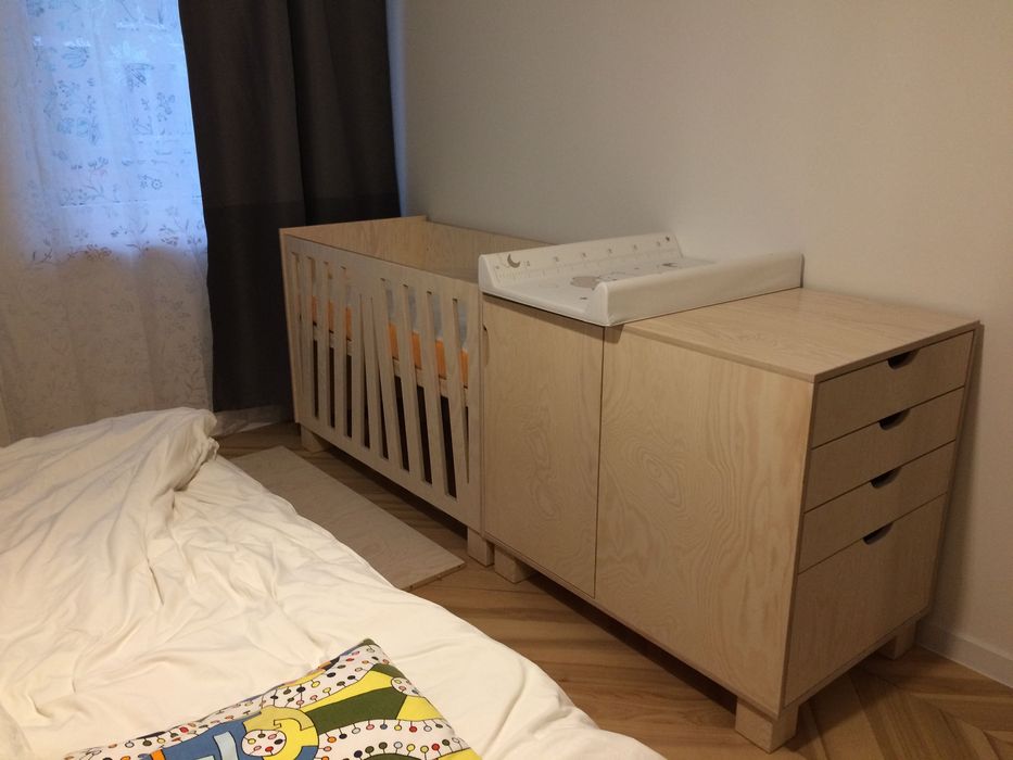 Łóżeczko 120x60  + komoda z przewijakiem