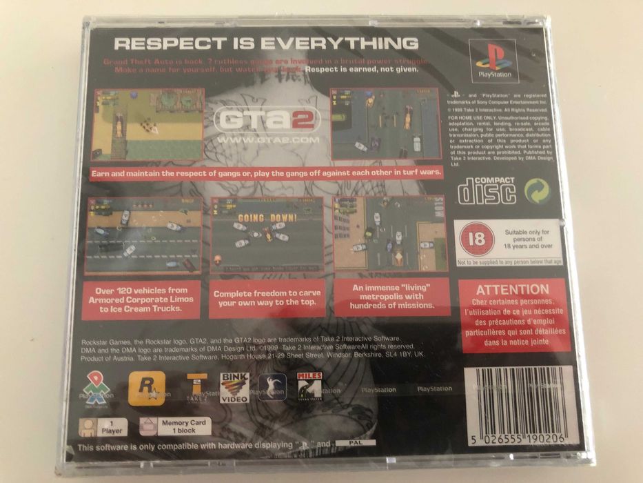 Jogo NOVO/SELADO PS1 PSX Playstation GTA GTA2 Grand Theft Auto 2