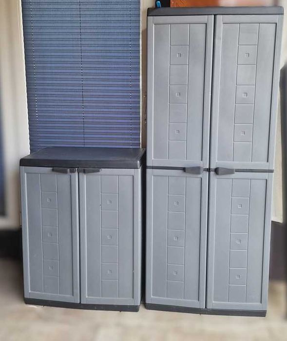 Zestaw Mebli Gospodarczych KETER/KIS JOLLY SET Szafa Wysoka Niska Dark Grey