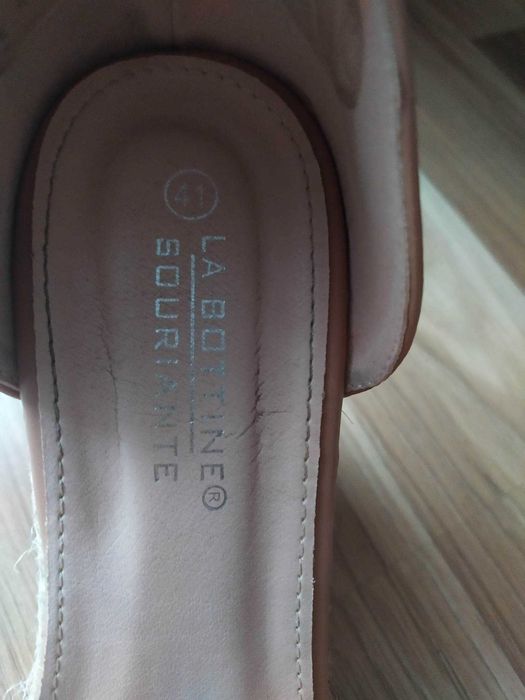 Sandały na koturnie Espadryle Camel 41