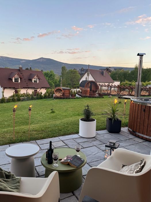 Domek Szklarska Poręba Balia z hydromasazem Jacuzzi Sauna Domek z panoramicznym widokiem na Góry