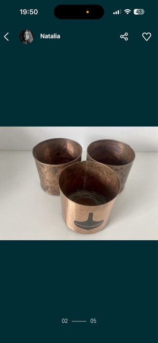 Recznie robione miedziane doniczki