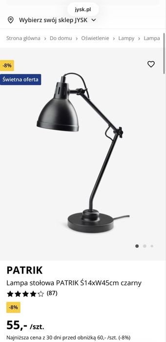 Lampy biurkowe/stolowe