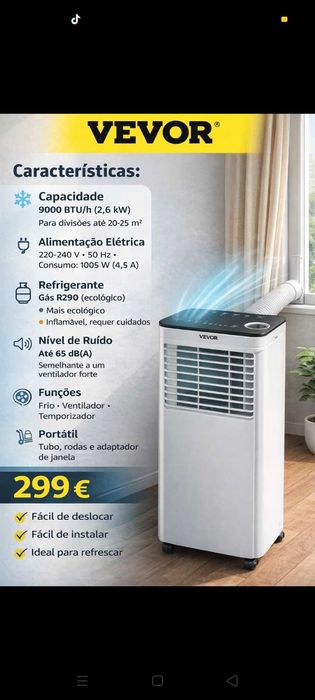 Ar condicionado Novo 299€. Oportunidades