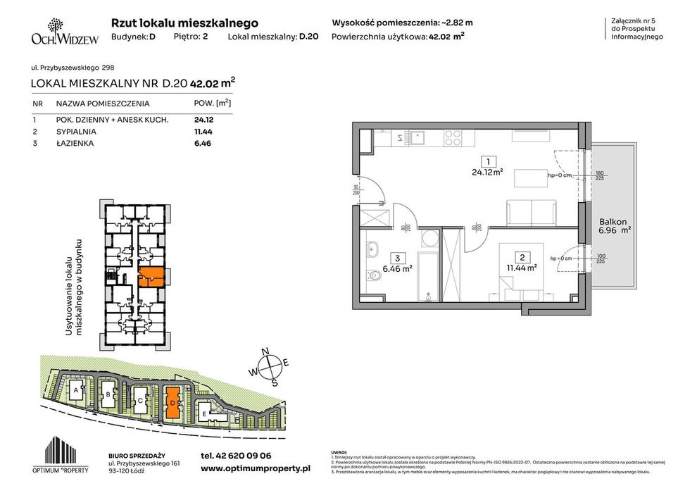 2-pokojowe mieszkanie 47m2 + balkon Bez Prowizji
