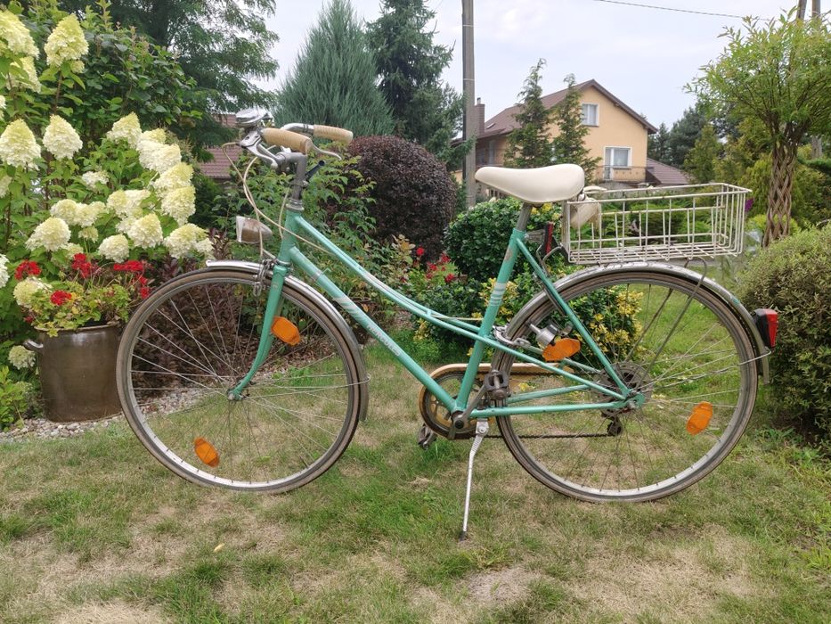 Miętowy rower damski