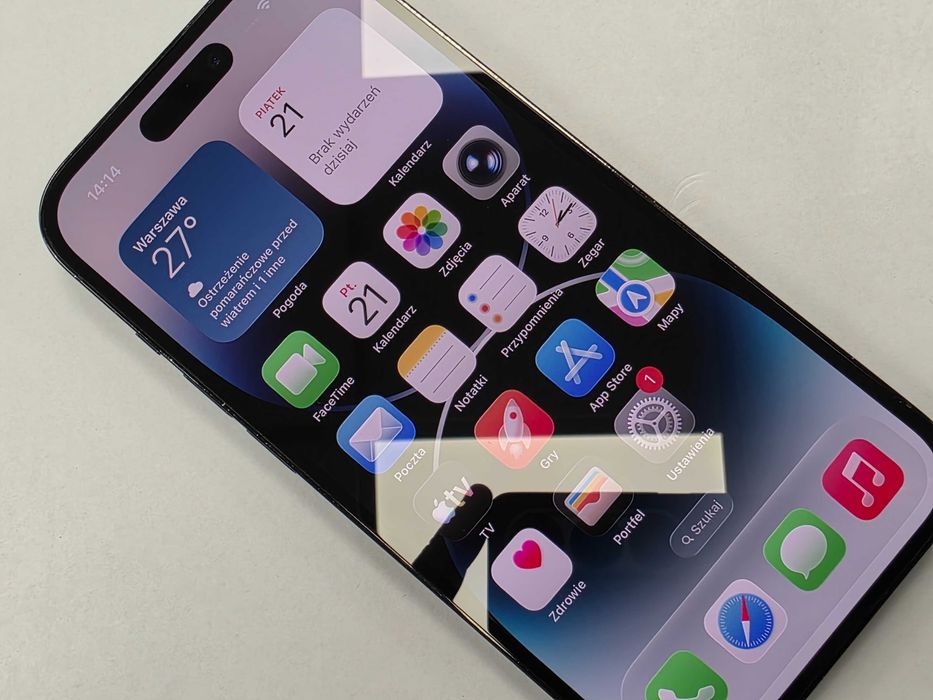 iPhone 14 PRO 128GB Dual SIM (SIM + eSIM)/ Space Black/ BAT 73%/ Grade B do B+/  GW 6 MSC/ technicznie OK