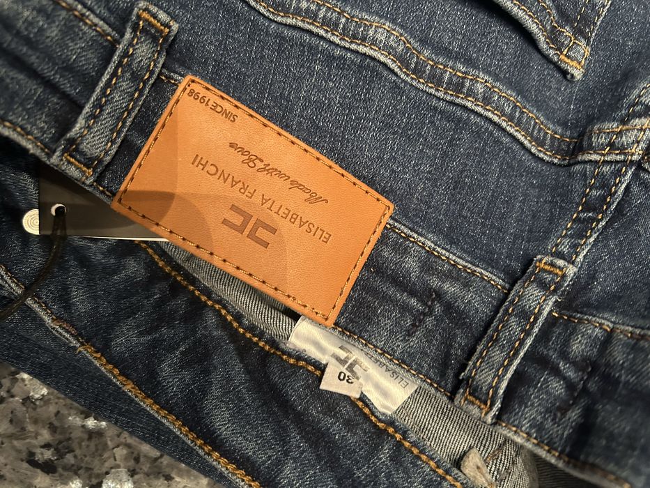 Spodnie jeans dzwony Elisabetta Franchi r.30