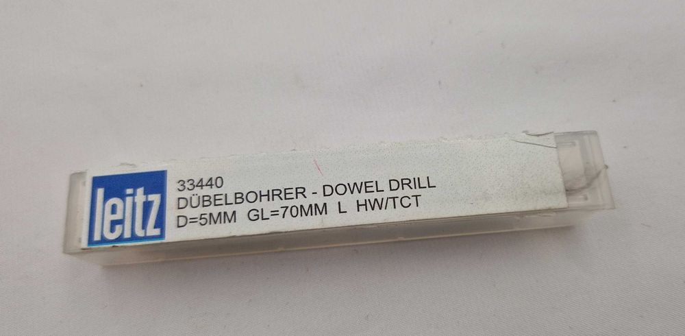 Wiertło Leitz D=5 mm GL=70 mm HW/TCT - Jakość! Dübelbohrer meblowe!