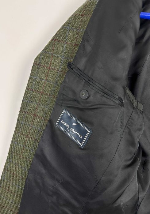 Marynarka wełniana DANIEL HECHTER PARIS Tweed krata casual country r. L