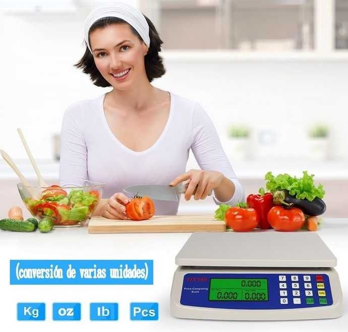 Balança digital de precisão 1g-30kg, Tab. 22x24cm