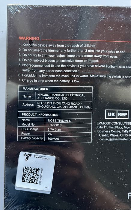 Aparador de Pêlos 3 em 1 Recarregável USB / NOVO