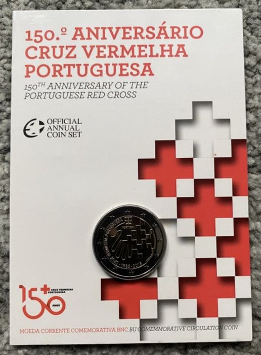 Moeda 2€ proof + BNC 150° aniversário Cruz vermelha Portugal 2015