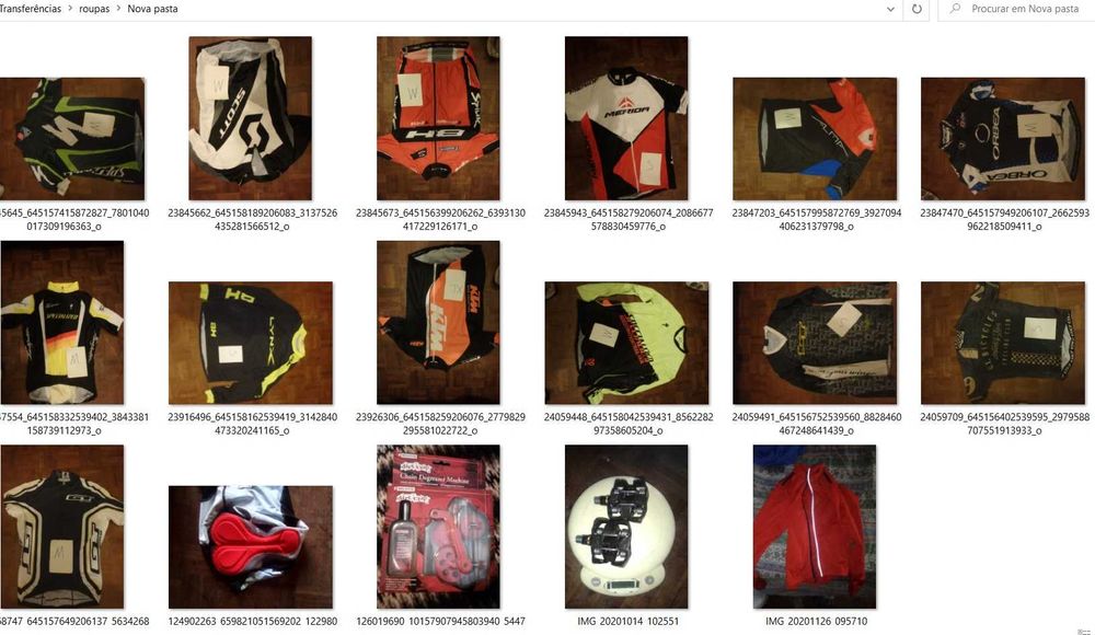 ROUPA Variada e acessórios para ciclismo e BTT