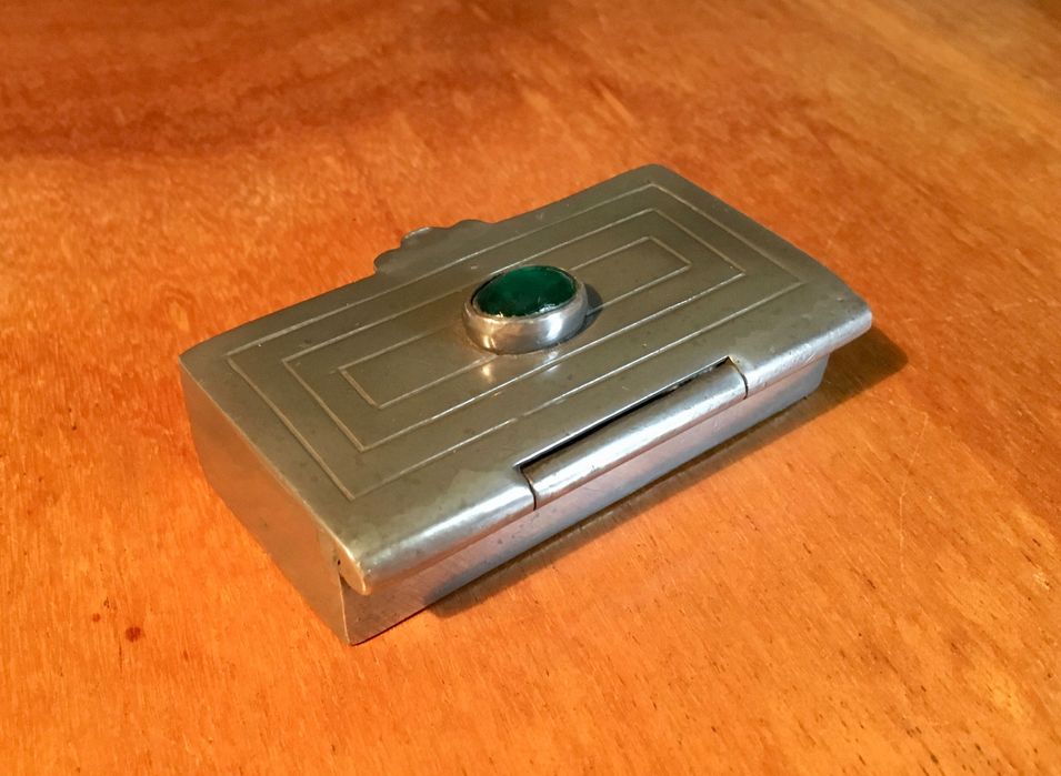 CAIXA ESTANHO - antiga - marca El-Rei - 7,3x4,5x2,4 cm/s