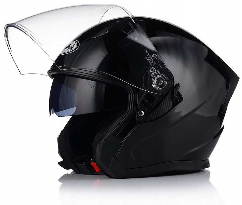 KASK Otwarty Motocyklowy Jet CZARNY Skuter Motor ECER 22.06 BLENDA M