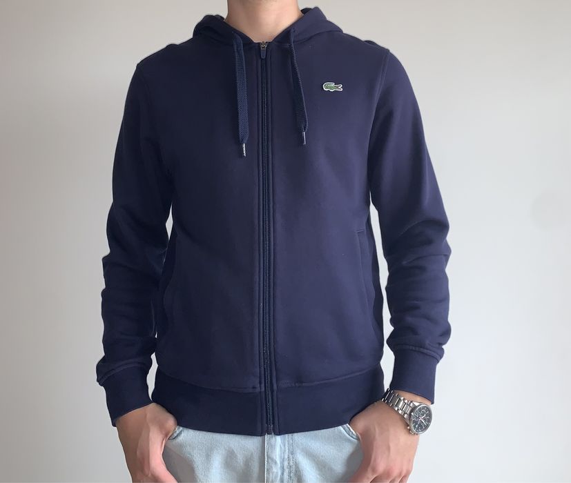 Hoodie/Sweatshirt com fecho Lacoste azul marinho