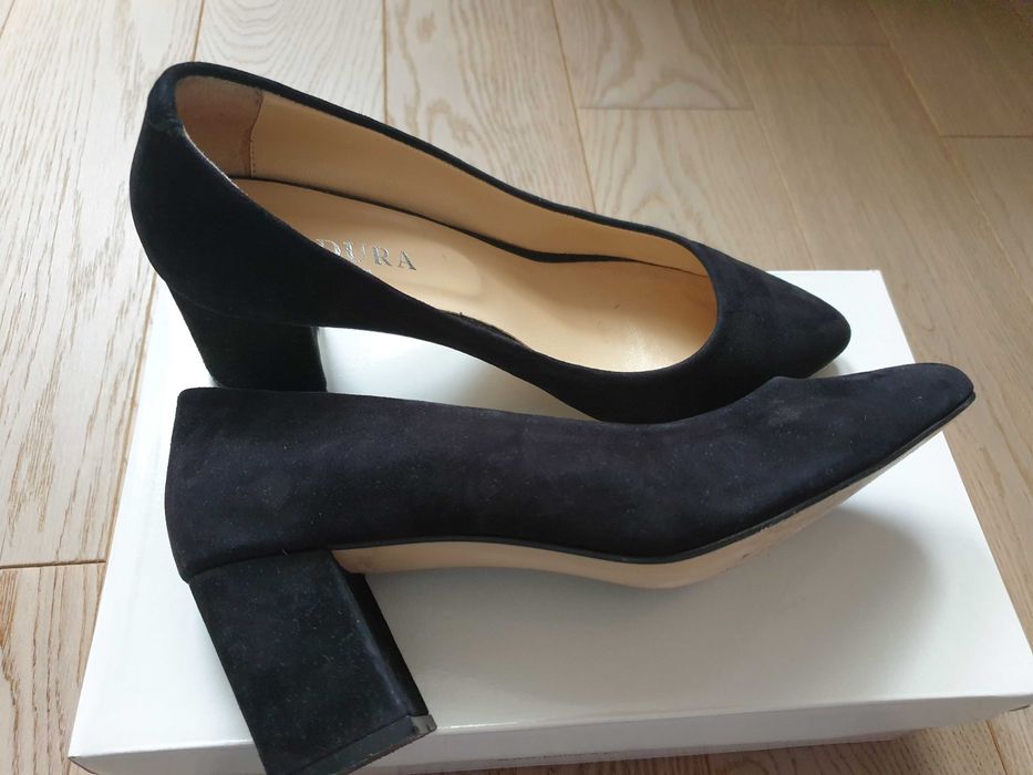 Zamszowe buty Badura Zamszowe czółenka buty na obcasie
