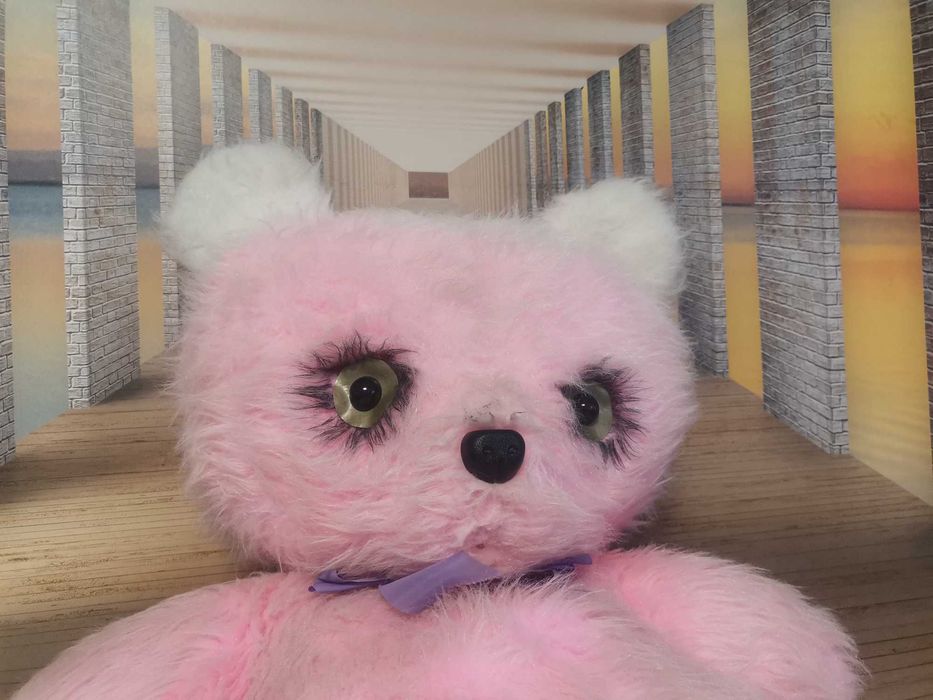 Różowy misiek duży, maskotka, pluszak.