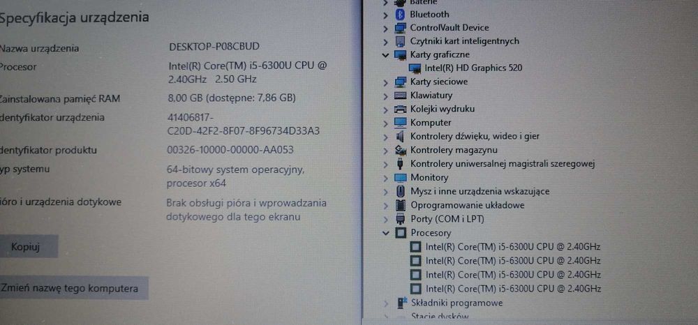 Laptop Dell Latitude E7470 i5 8GB 240GB Win10 Stan BDB Gwarancja Rozruchowa