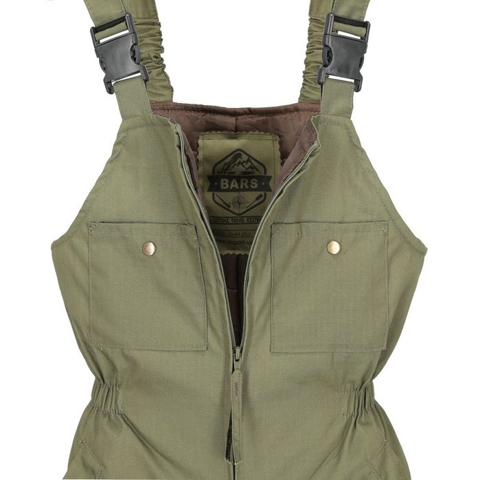 Komplet Zimowy BARS OLIWA kurtka + spodnie ogrodniczki Rip-Stop do -25