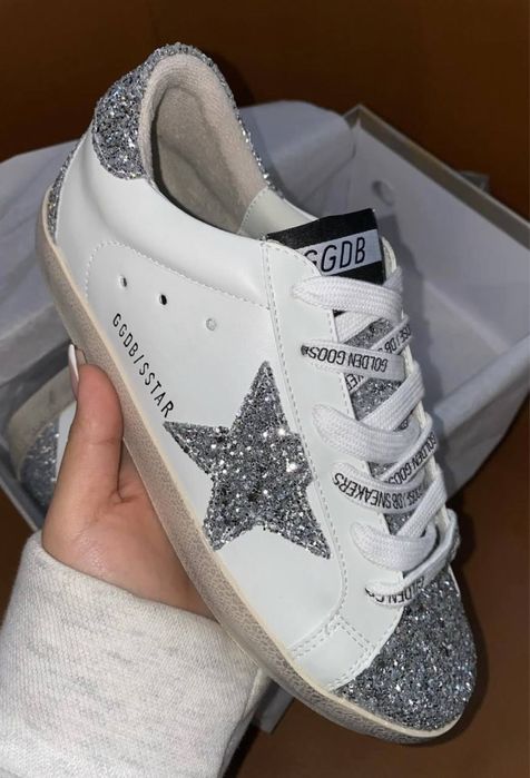 Sneakers Golden Goose Glitter/ Снікерси Голден Гус Білі Глітер/ Star