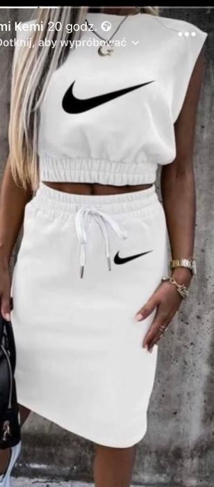 Nowy świetny komplet bluzka spódnica M