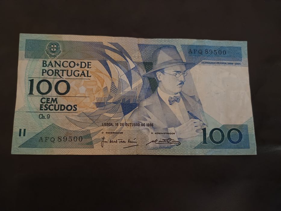 100$00 Fernando Pessoa chapa9 de 16/10/1986