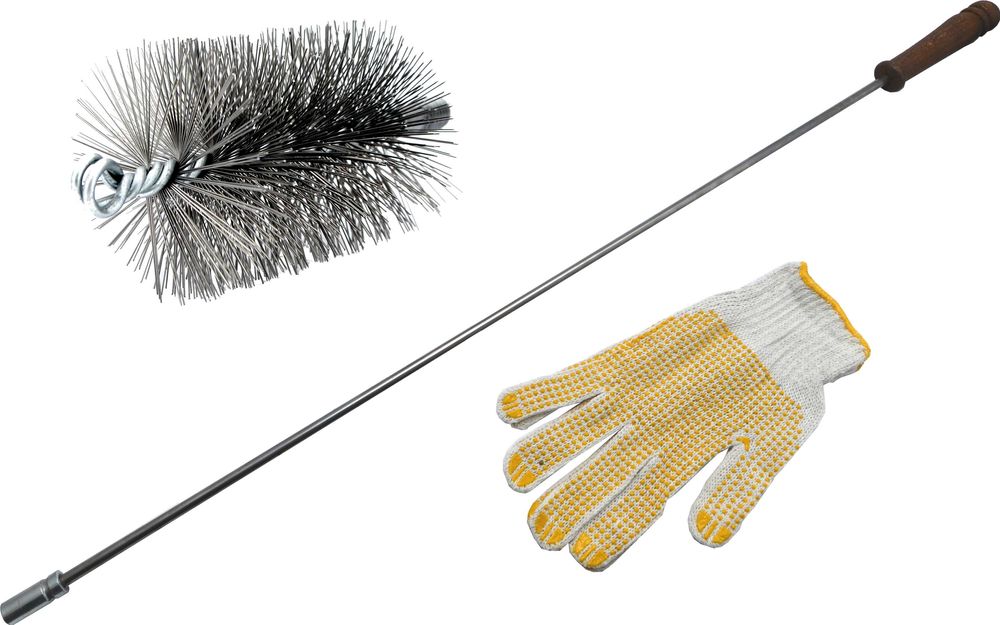 Zestaw do czyszczenia pieca przepychacz szczotka rękawice