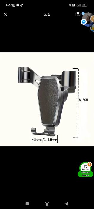 Uchwyt do telefonu na kratkę samochodową