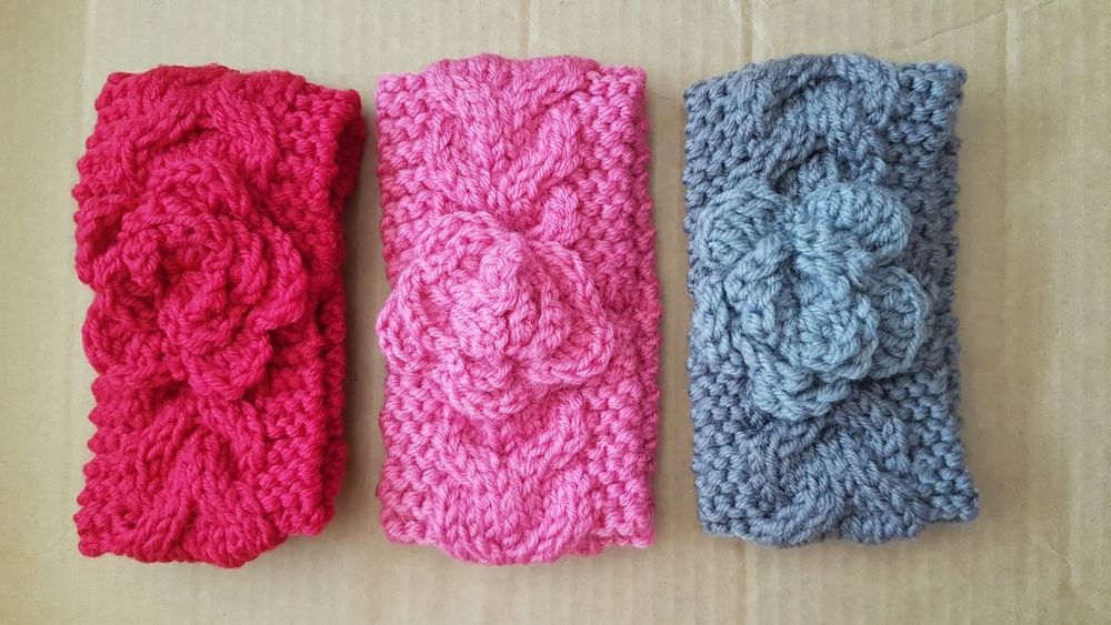 Fita Lã Menina/Tricô/Croché/Fita Cabelo Artesanal Bebé