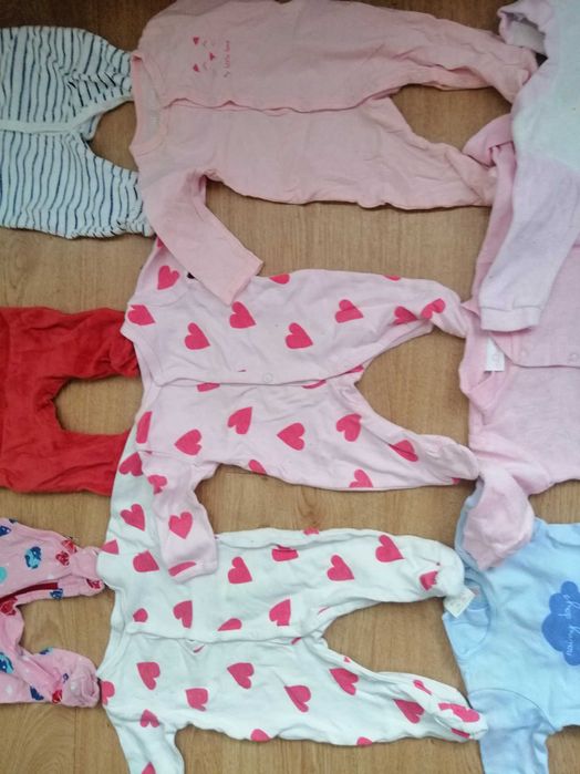 Mega paka, pajace dziewczęce 50-68, 15 sztuk