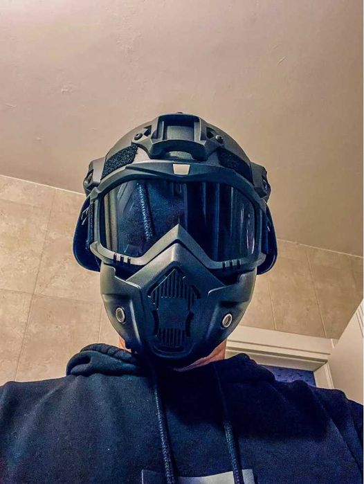 maska ochrona twarzy na motor hulajnogę kask skuter rower paintball