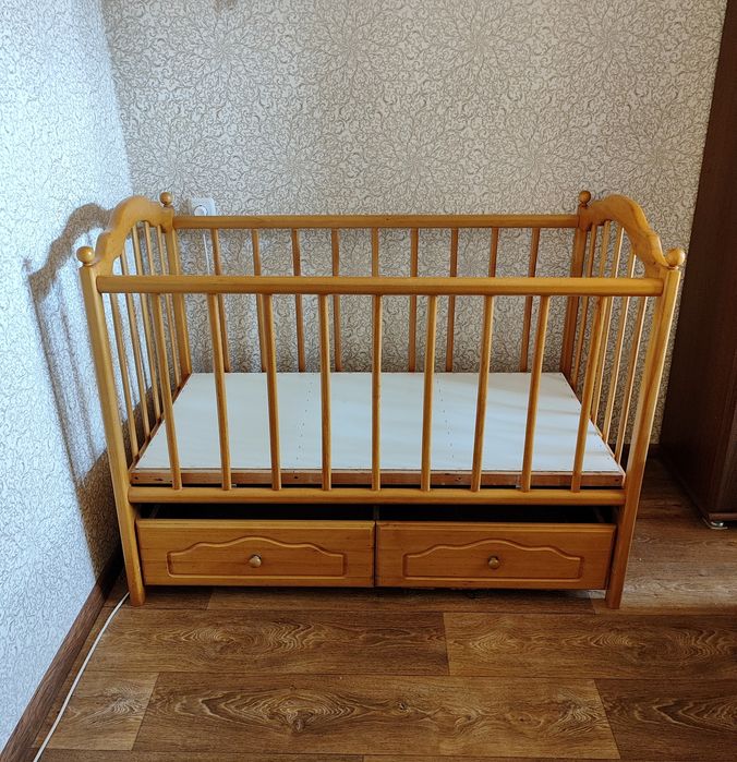 Детская кроватка деревянная Матрас и бортики в Подарок