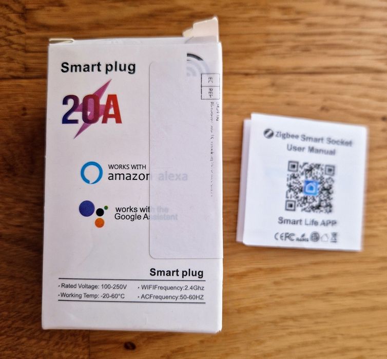 Розумна розетка біла  20A, Zigbee, Smart Life