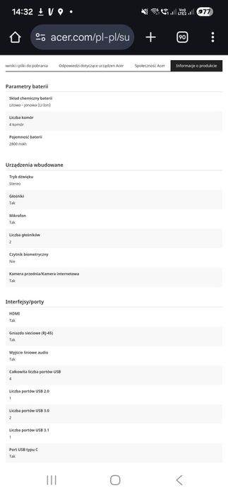 Laptop Acer Aspire E15 575G WIN10 x64 20GB RAM