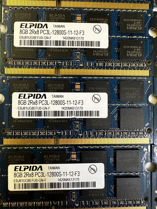 Оперативна пам'ять для ноутбука DDR3 8gb PC3-12800s 1600mhz sodimm