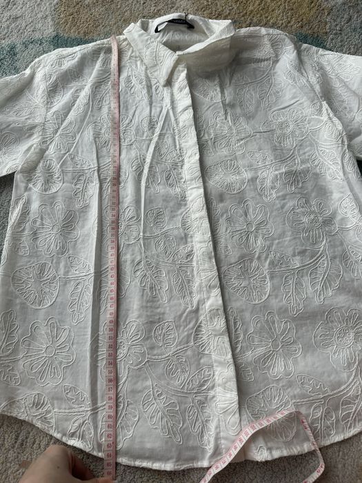 Рубашка біла з квітами Zara