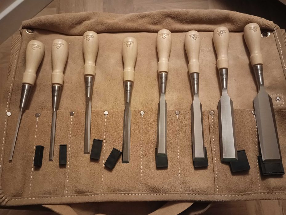 Formões Stanley Sweetheart (SW) – Conjunto Completo + Estojo em Couro