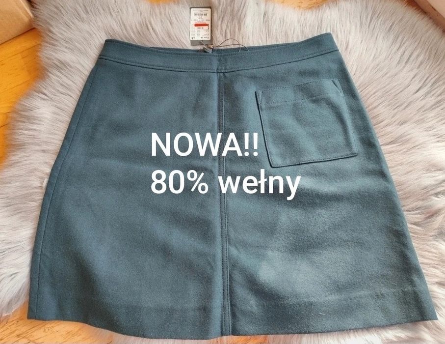 NOWA wełniana spódnica r.M