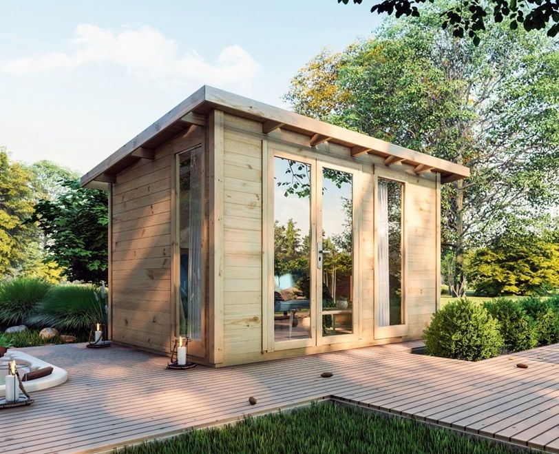 Domek ogrodowy drewniany 350x250 Chaber narzędziowy Montaż